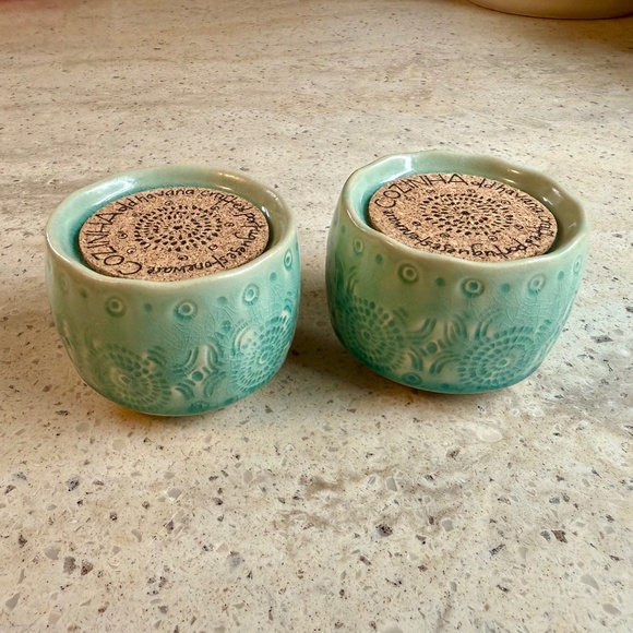 NWT Anthropologie Old Havana Turquoise (Mint) Salt and Pepper Shakers - Picture 1 of 8